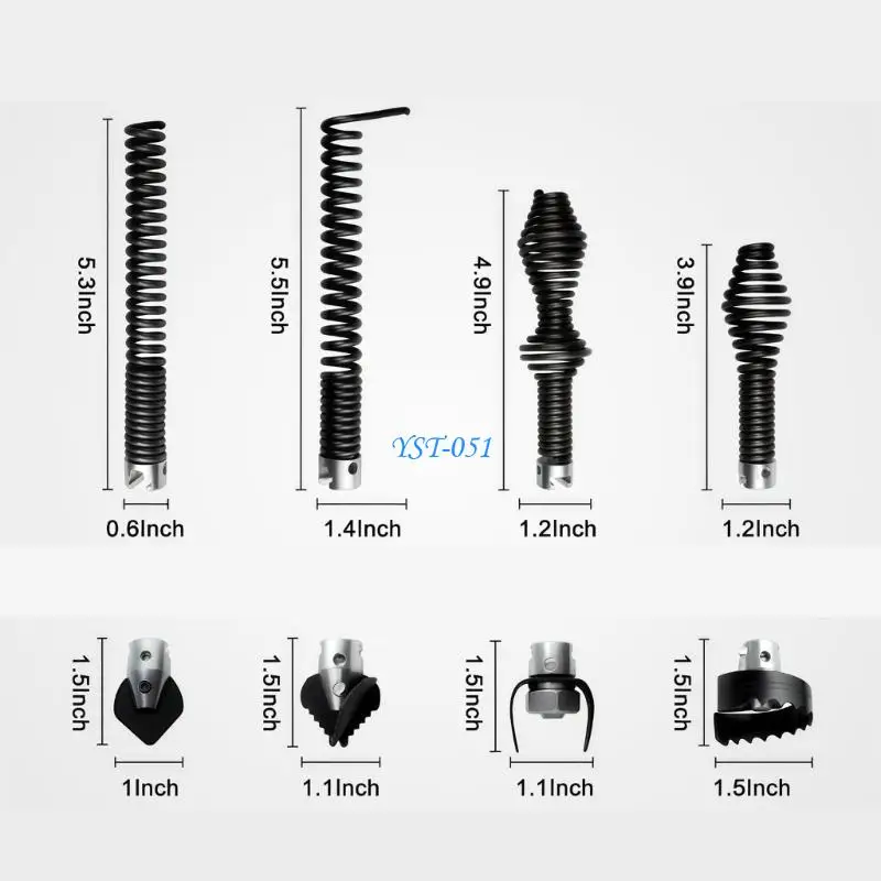E15A 16mm Professional Sewer Unblocking Tool Set for Bathroom Kitchen Conduits