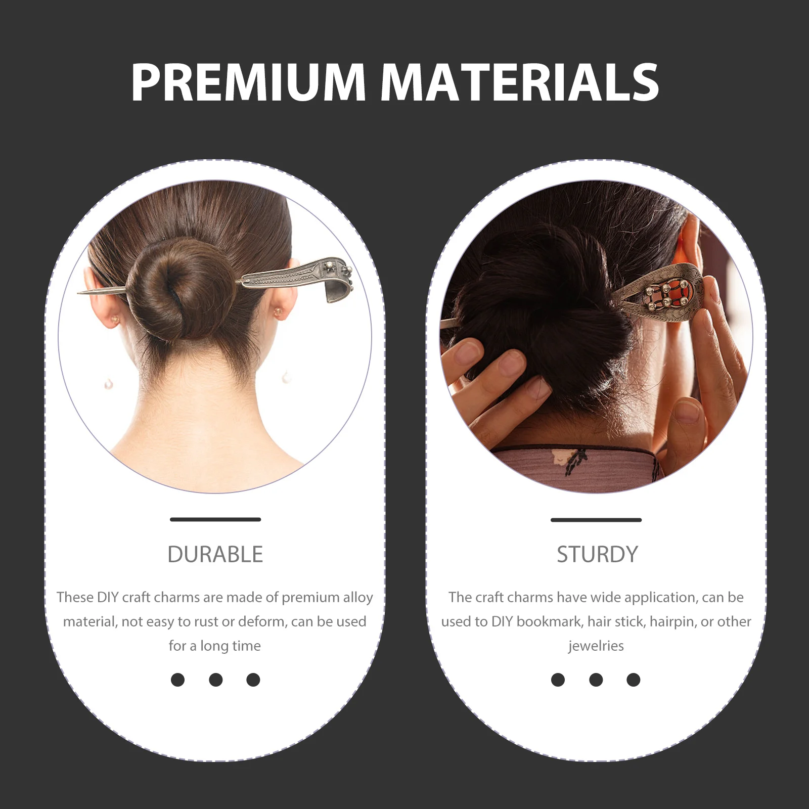 

10Pcs Craft Alloy Charms Bookmark Pendants Jewelry Making Hairpin DIY Accessories Craft Supplies Bookmark Pendants