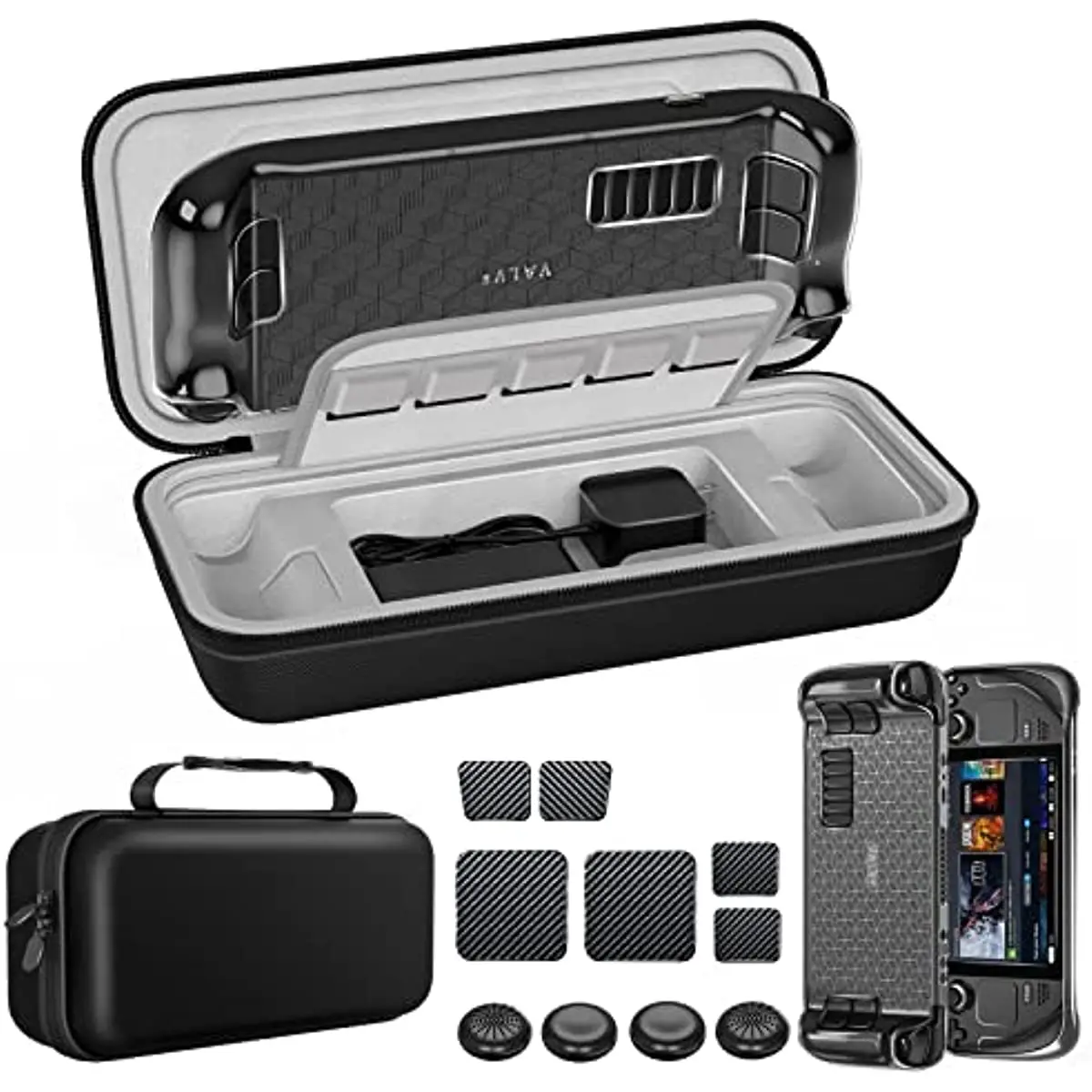 

HEYSTOP Carrying Case for Steam Deck 12 in 1 Steam Deck Accessories Kit with Portable Travel Protective Hard Shell Carry Case