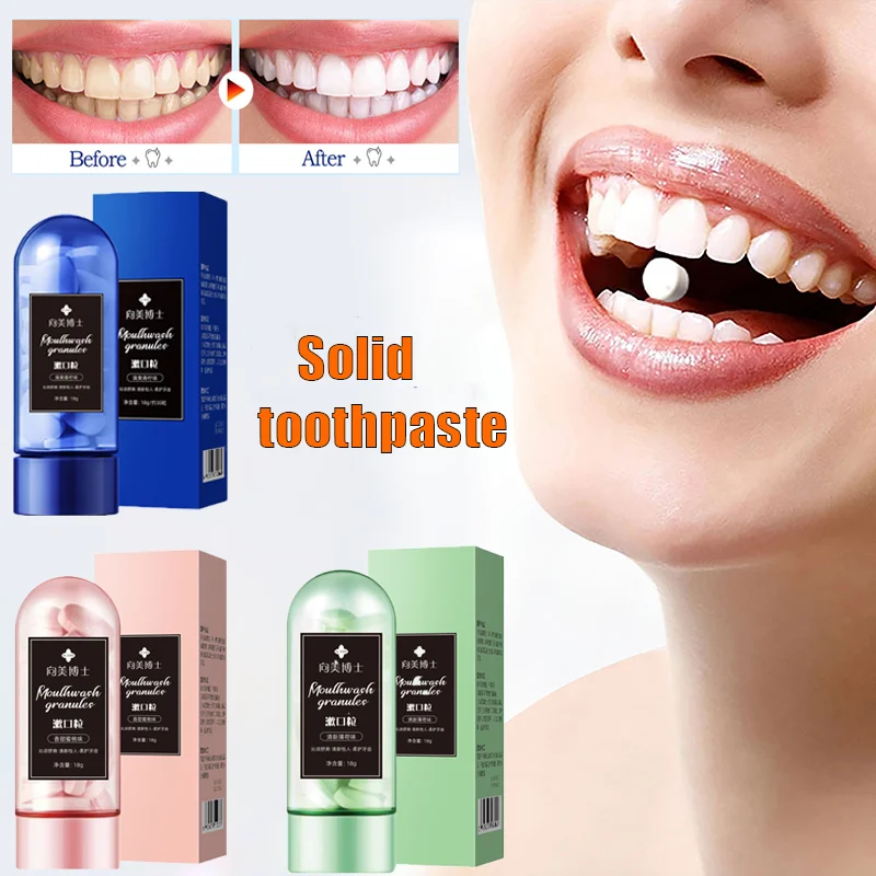 Probiotics Solid Toothpaste Tablets Remove Stains Portable Peppermint Mouthwash Water Clean Oral Cavity Tooth Powder Teeth Care