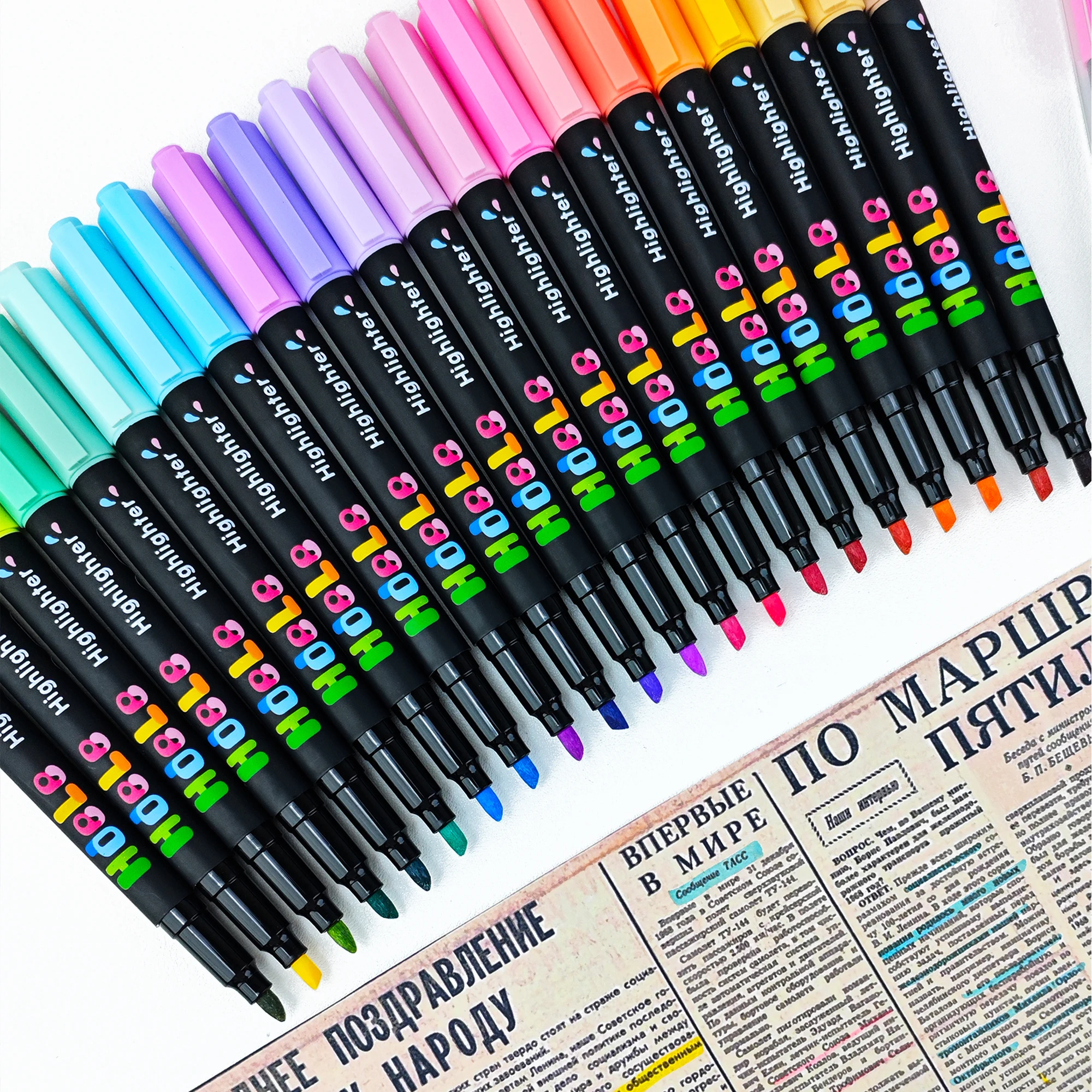 6-teiliges Pastell-Textmarker-Set mit Keilspitze, verschiedene fluoreszierende, schnell trocknende Schüler- und Lehrerbedarf, Kawaii-Textmarker für die Schule