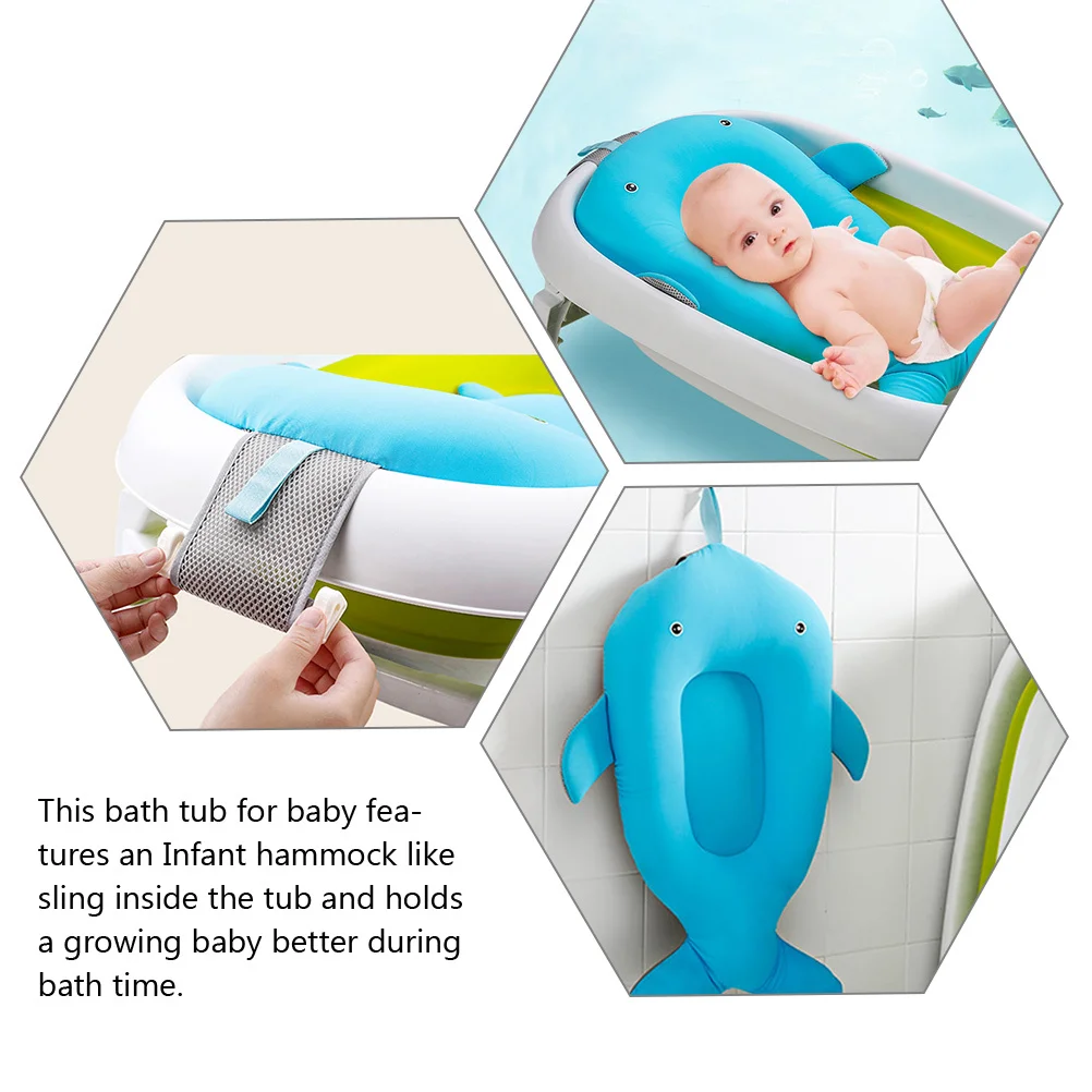 

Baby Bathtub Cushion Infant Bathtub Net Comfortable Head Rest Adjustable Strap Baby Shower Seat Support Shower Cushion
