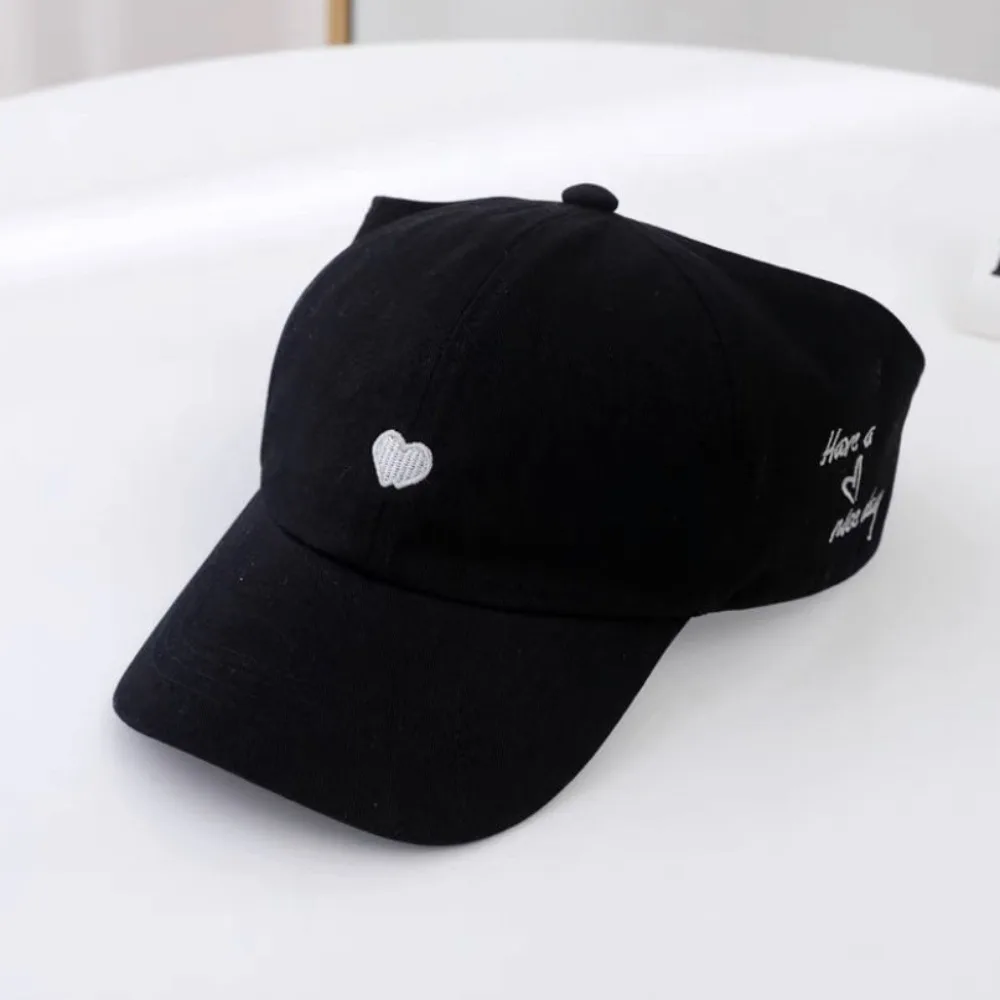 

Embroidery Love Heart Kids Baseball Cap​​ Empty Tail Design​​ Adjustable Strap​​ ​​Children Sun Hat​​ UV Protection​​