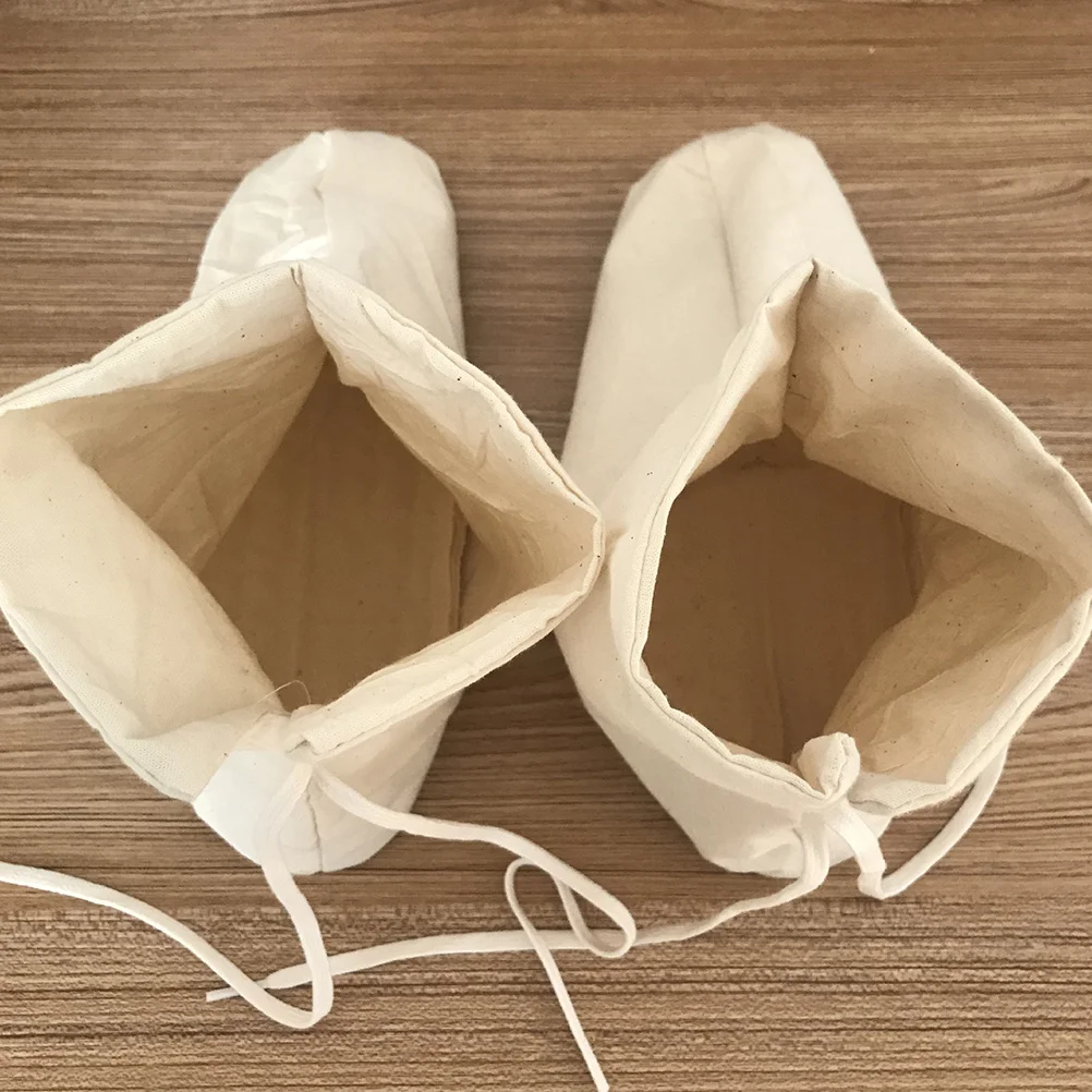 1 زوج 26 سنتيمتر القطن الخالص غطاء للقدم ل احذية المطر العرق ماصة مقاومة للرطوبة الدانتيل متابعة البيج للجنسين الجوارب الداخلية طبقة مزدوجة