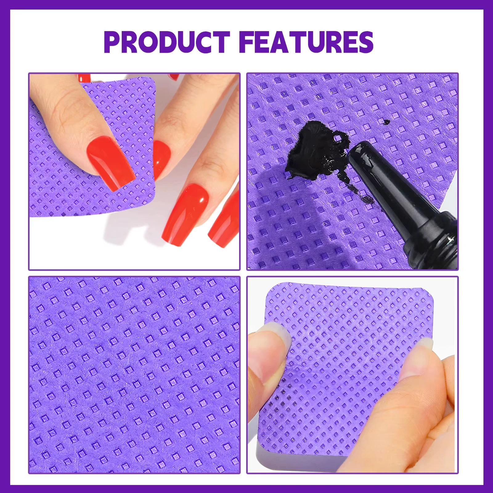 Niet-pluizende nagellakremover Katoenen doekjes UV Gel Tips Remover Cleaner Paper Pad Nagellak Art Cleaning Manicure Tools ﻿