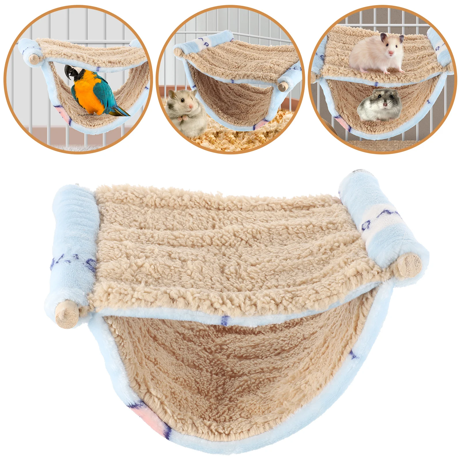 

Double Layer Hammock Sleeping Nest Comfortable Warm Hamster Bed Hanging Cage Accessory Safe Durable Material Play Rest Sleep