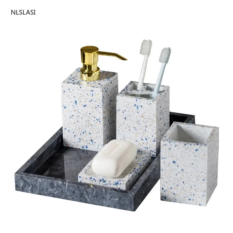 

Creativity Resin Bathroom accessories Set Washing Tools Soap dispenser gargle cup Toothbrush Holder Home bathroom decoration