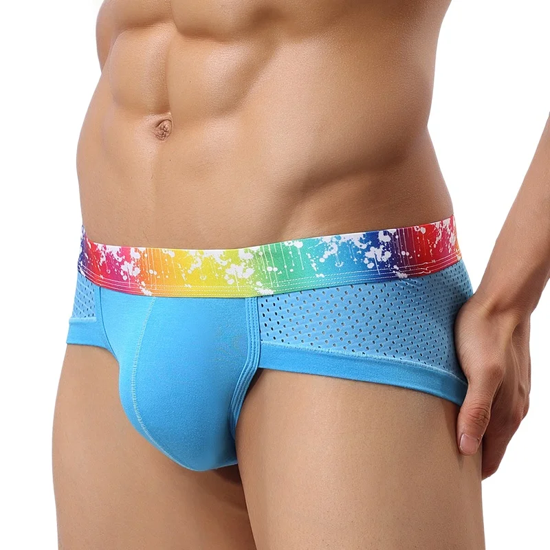 

Мужские дышащие спортивные трусы, сексуальное удобное нижнее белье, треугольные брюки больших размеров, нижнее белье с низкой талией, сетчатые трусы из модала