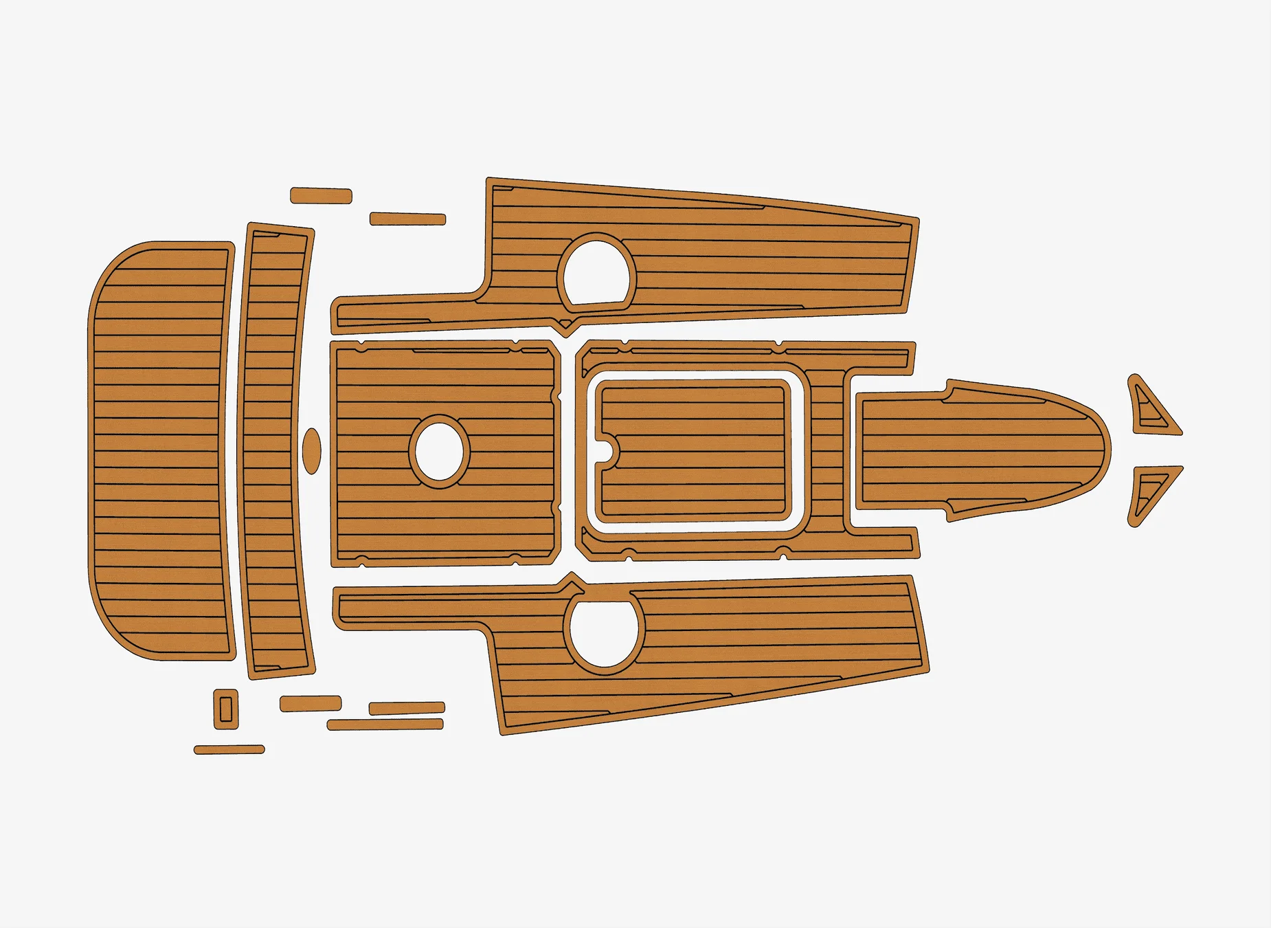 

Marine Faux Teak EVA Non-Slip Mat -2002-2006 Larson LXI 210 U Seat Self-Adhesive 1/4" (6mm) Boat Deck Pad for Cockpit & Deck