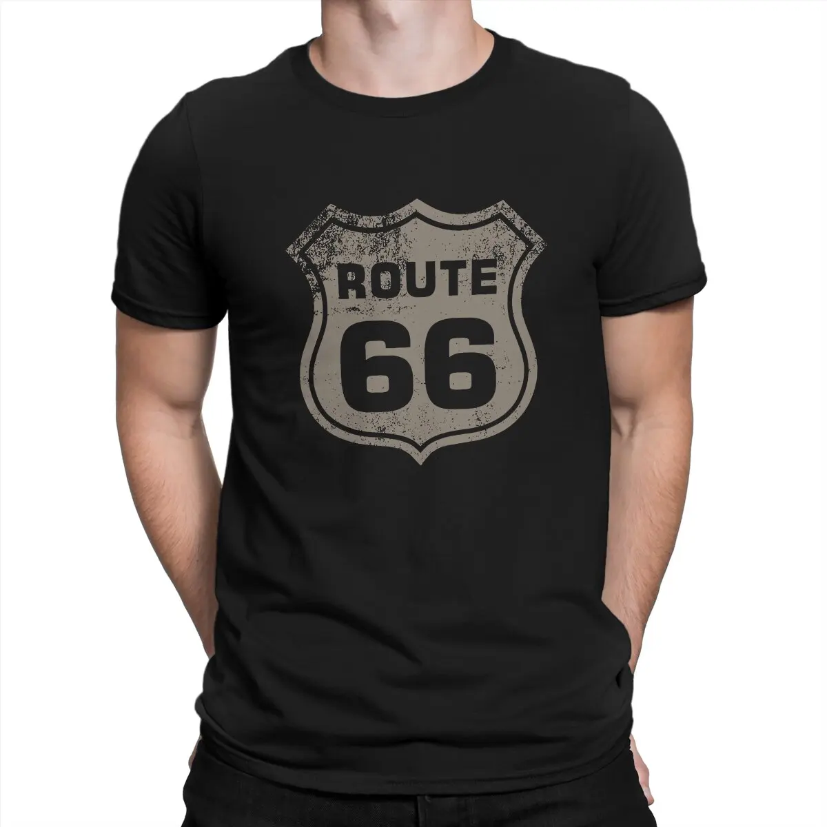 U S Route 66 RETRO Tshirt Homme Men's Clothing Polyester T Shirt For Men