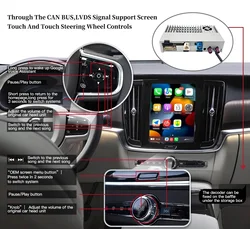 Hualingan wireless Apple CarPlay Android Auto screen upgrade full screen multimedia box for Volvo XC60 XC40 XC90 S90 V60 V60 V60