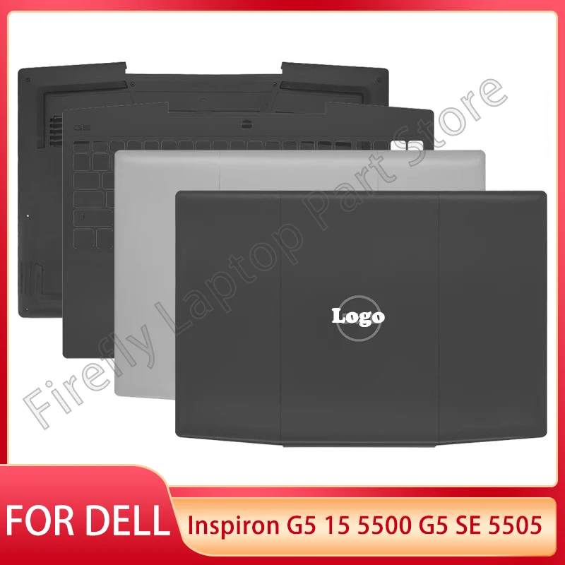 New For Dell G5 5500 G5 15 5500 Laptop LCD Back Cover Front Bezel Palmrest Lower Bottom Case Hinges Housing Silver Black