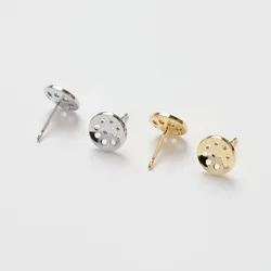 10PCS 14K Gold Plated 8mm Lotus Seed Multihole Ear Studs Earrings DIY Accessories Jewelry Making Supplies