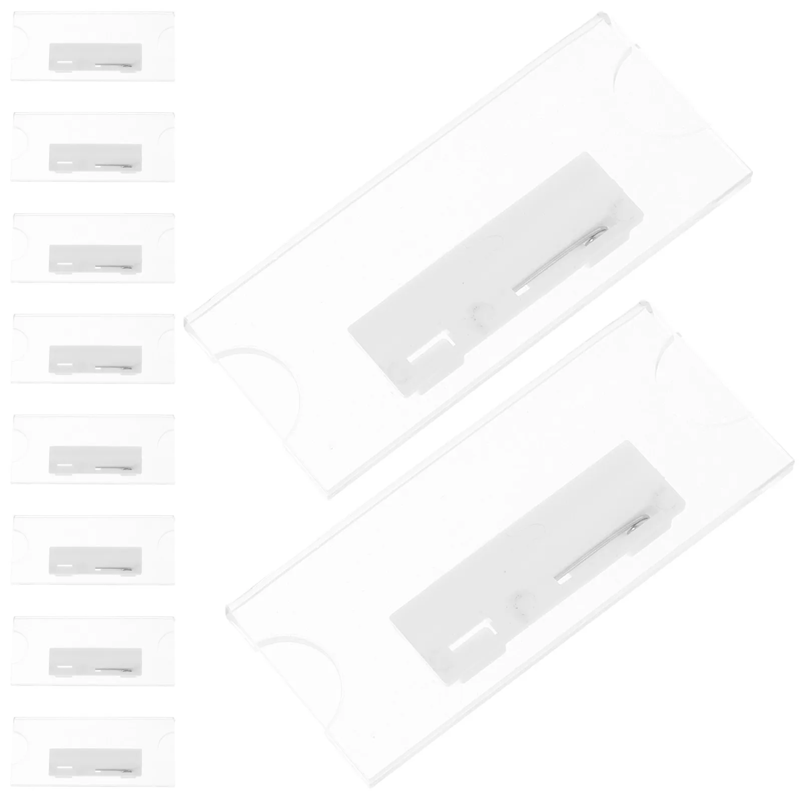 

10Pcs Insert Card Name Badge Holders Acrylic Employee Id Badge Cases for Office School Hotel Work Uniform Use Identity Tag