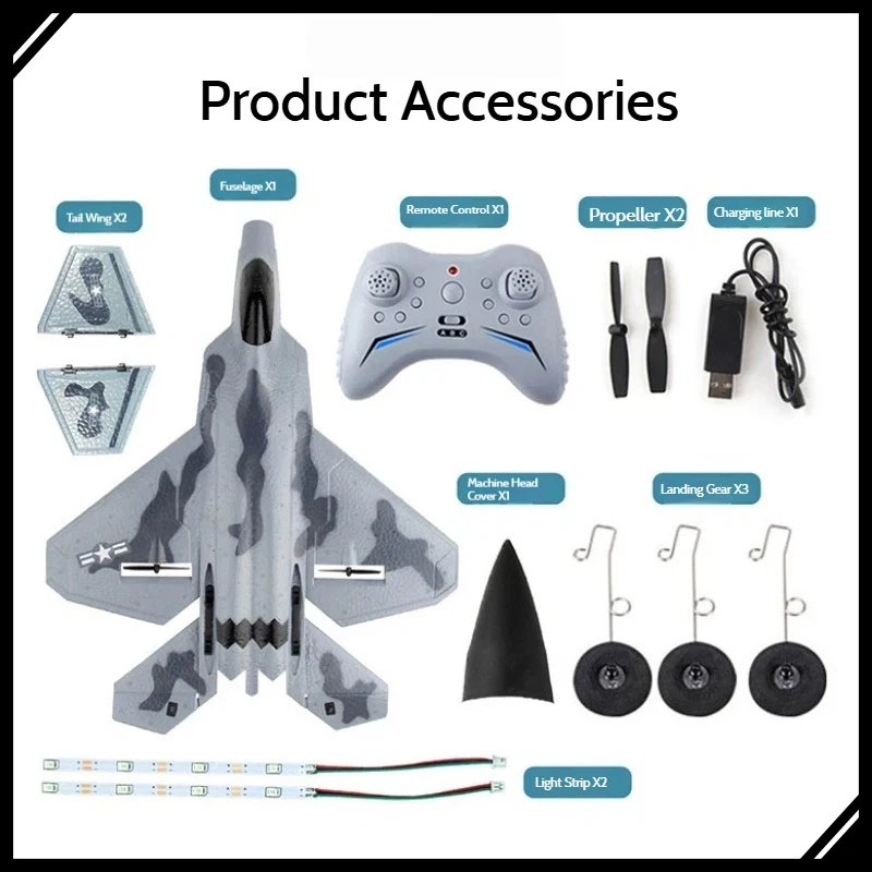 

F22 FX922 FX930 FX935 RC Airplane 4CH Fixed Wing DIY Assembly Kit Remote Control Aircraft Model Parts Upgrade Toy Gift