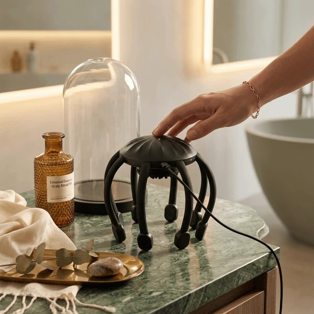 Octopus Claw Design Electric Scalp Massager Portabl Flexible Usage Head Massager Better Relaxation for 5V/1100mah