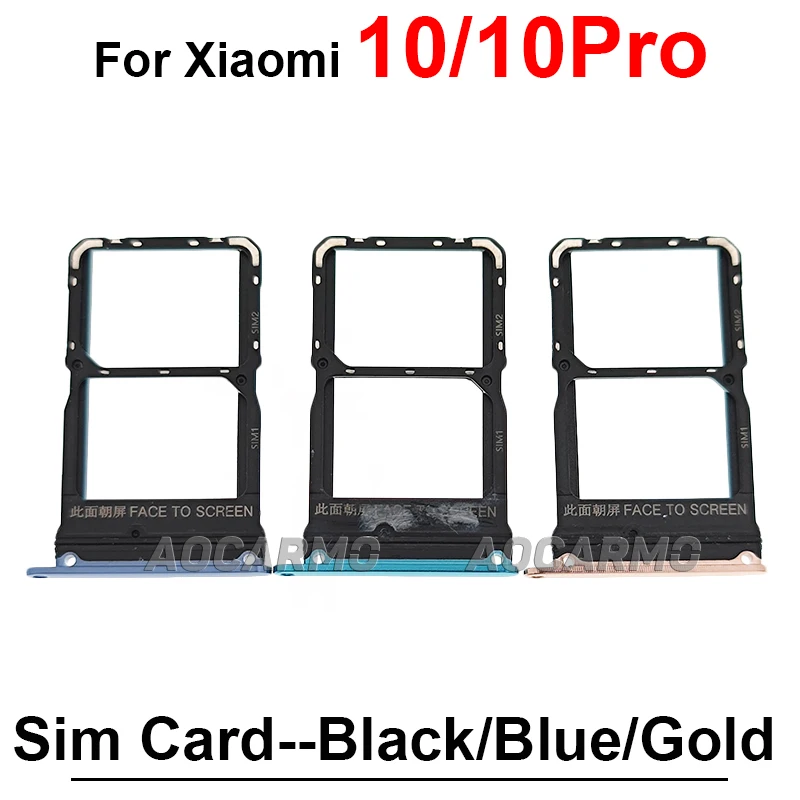 Sim Card For Xiaomi 10T 10Pro Mi 10 Pro Sim Tray Holder Socket Slot Repair Replacement Parts