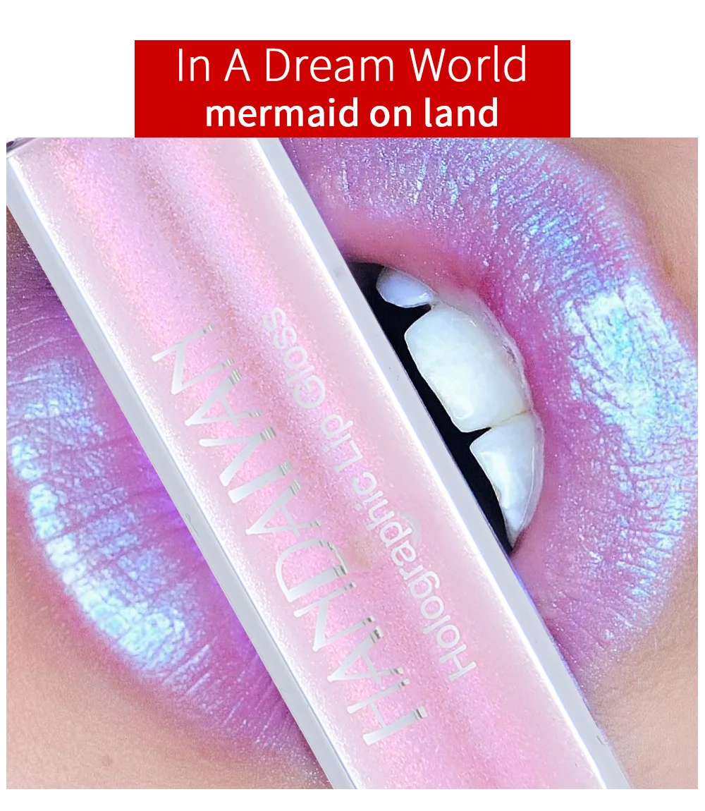 Polarized Liquid Lipstick Glitter Shiny Lip Gloss Waterproof Moisturize Jelly 6 Colors Long Lasting Mermaid Shimmer Cosmetics