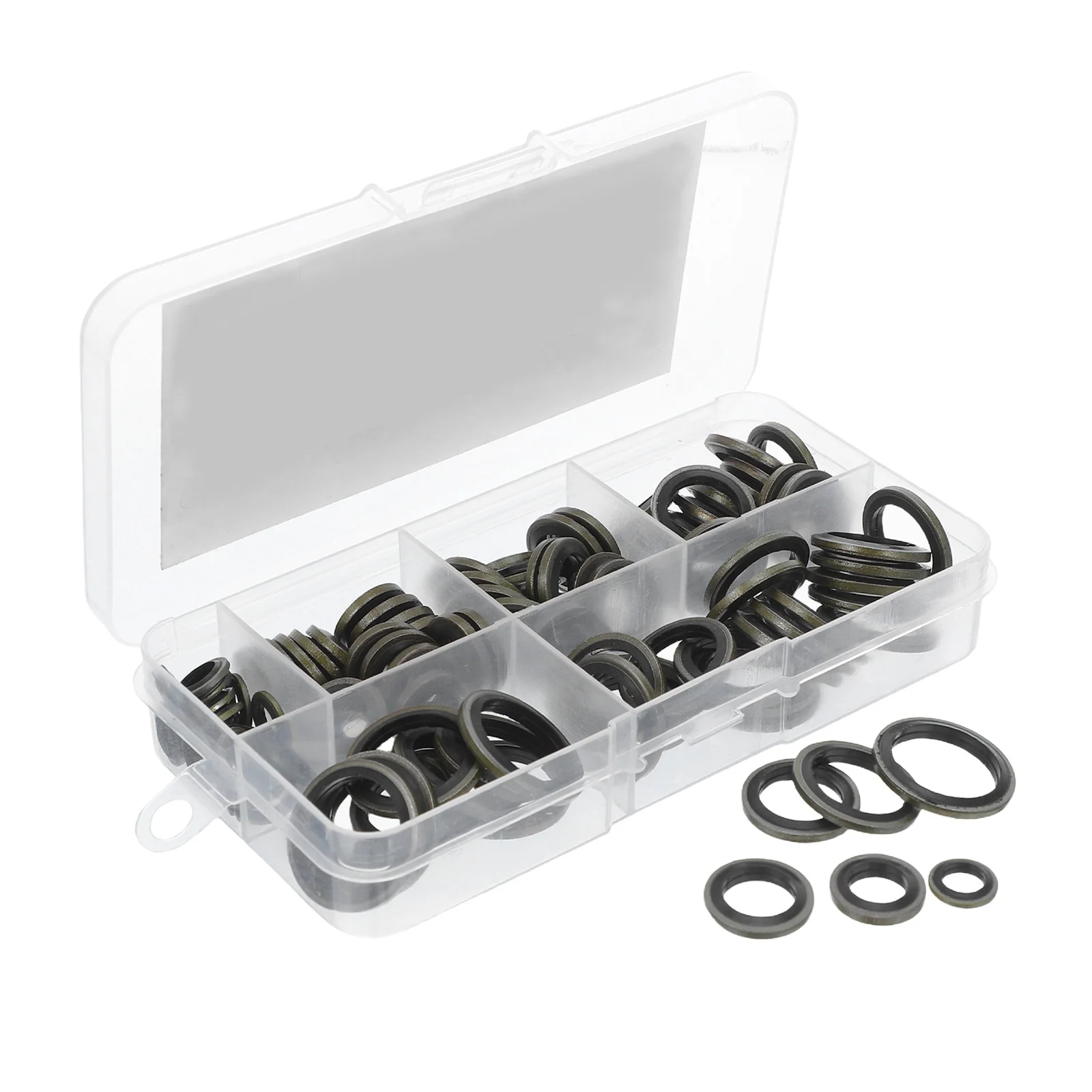 

100Pcs 6-16mm Hydraulic Gaskets Sealing Kit Nbr Metal Gaskets Dustproof Replacement Seals for Engineering Equipment