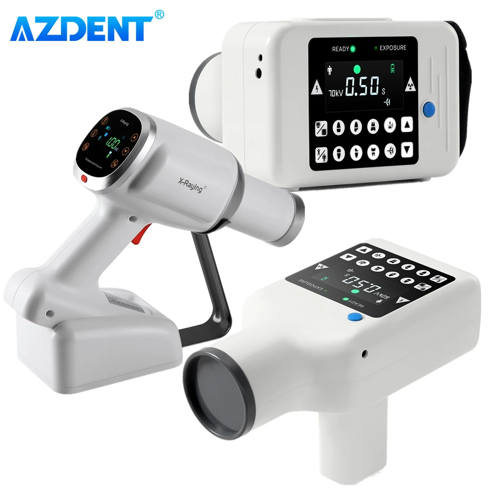 Portable Dental X-Ray Machine AZDENT High Frequency Unite compatible with Digital Sensor and X-Ray Film Dentistry Equipment