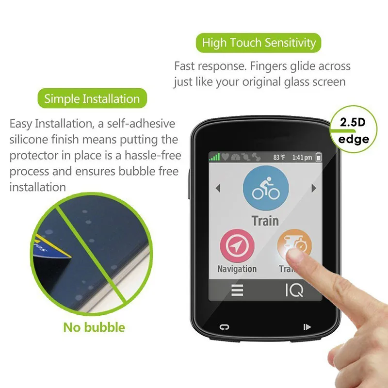 2個9h 2.5D強化ガラススクリーンプロテクターガーミンエッジ130 520 520プラス530 820 830 1000 1030保護ガラスフィルム