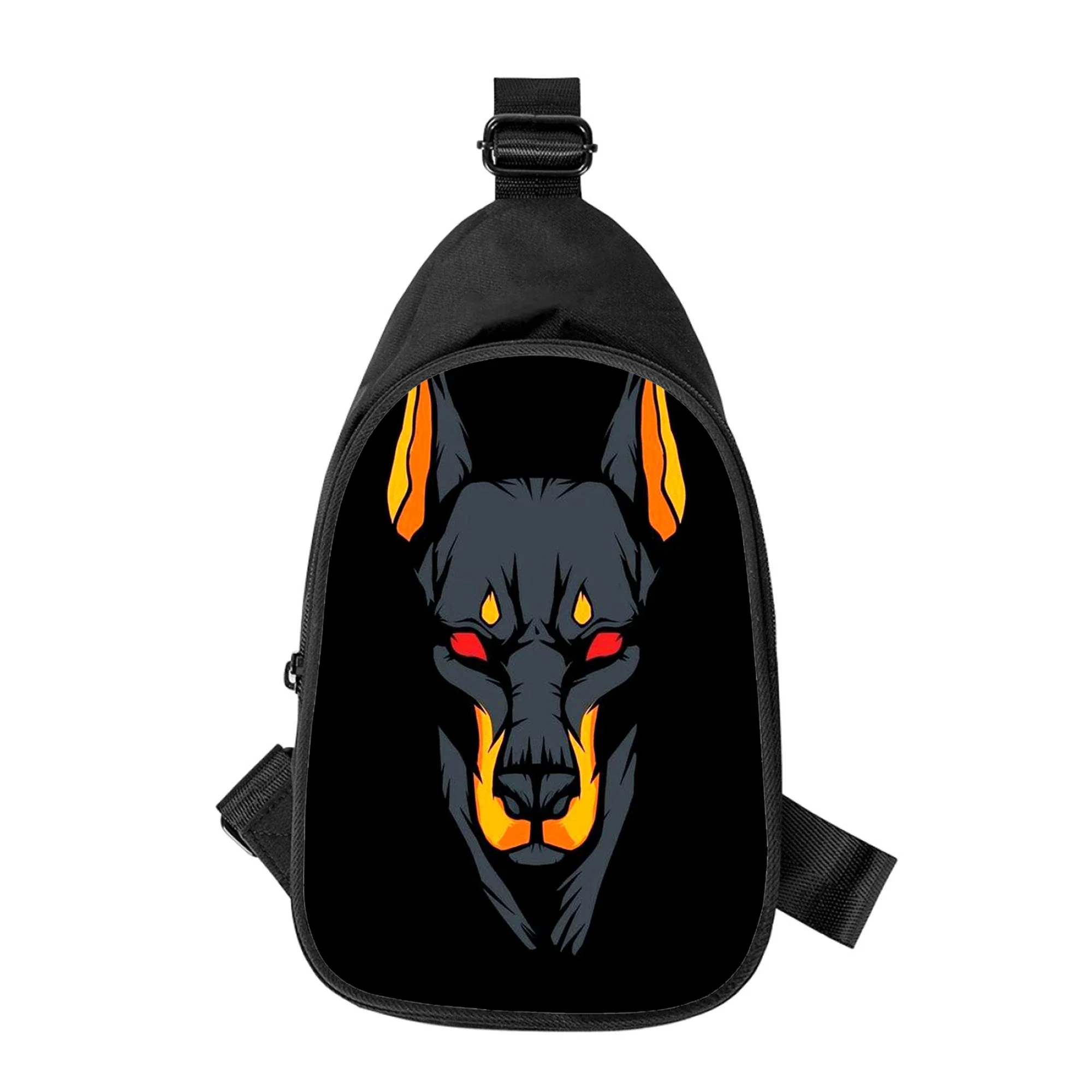 Doberman-Bolso de pecho cruzado con estampado 3D para hombre y mujer, bolsa de hombro, paquete de cintura escolar para marido