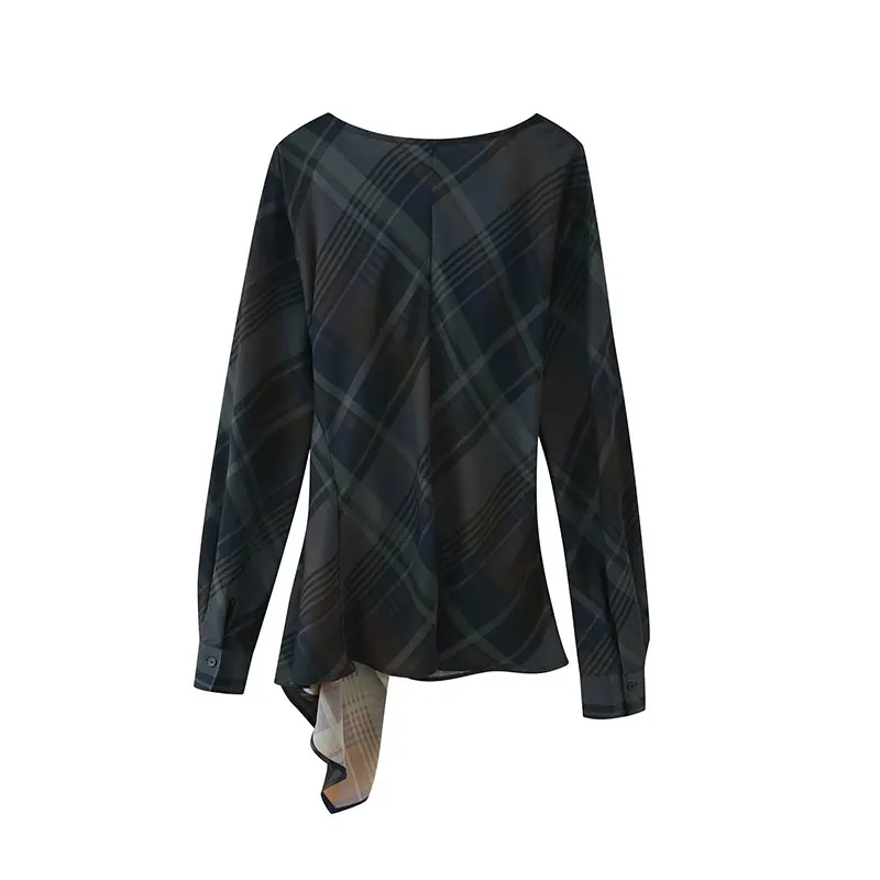 NLZGMSJ 2026 Lente Casual Geruite Broek Vrouwen Set Mode Droop Geplooide Top Rechte Broek 2 Delige Sets Voor Vrouw Outfit