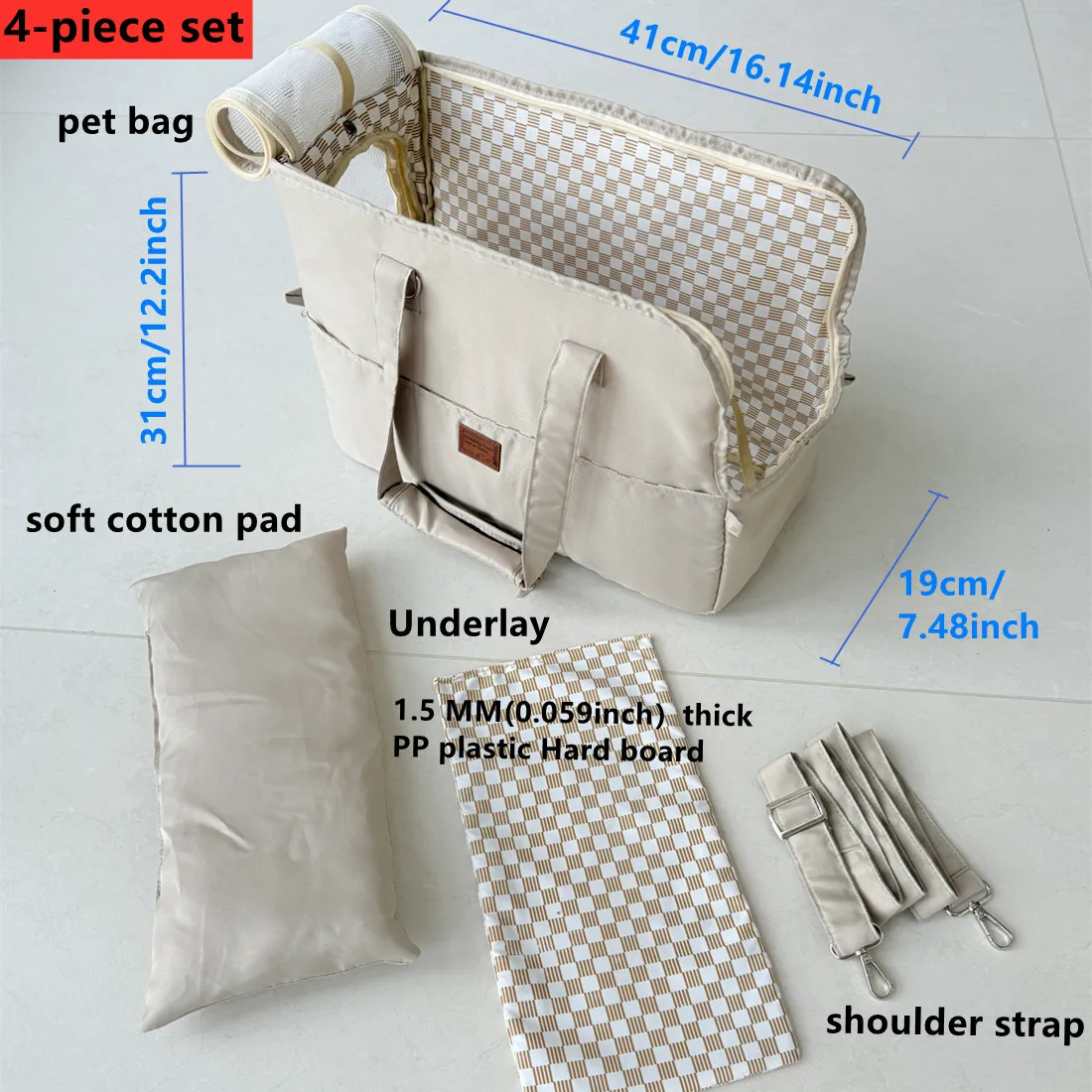 مجموعة/4 قطعة الحيوانات الأليفة Crossbody حقيبة كتف قماش القط الكلب الناقل حقيبة تسوق سفر حقائب كتف شبكة الرافعة حمل حزمة مستلزمات حمل الحيوانات الأليفة