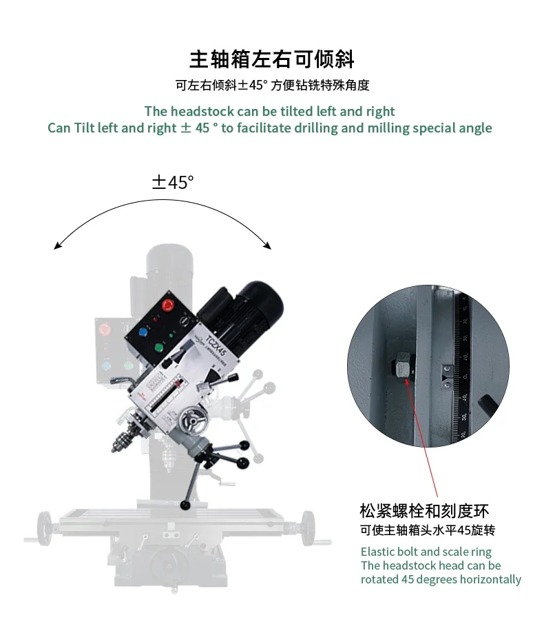 Mini perceuse verticale manuelle pour fraisage des métaux TCZX45