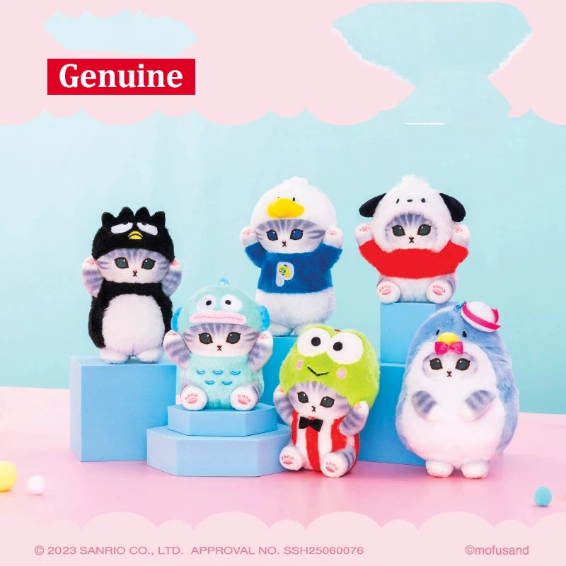 

Genuine Mofusand X Sanrio Characters Cat Plush Mini Pendant Official Genuine Hanging Ornament Bag Decoration For Anime Collector