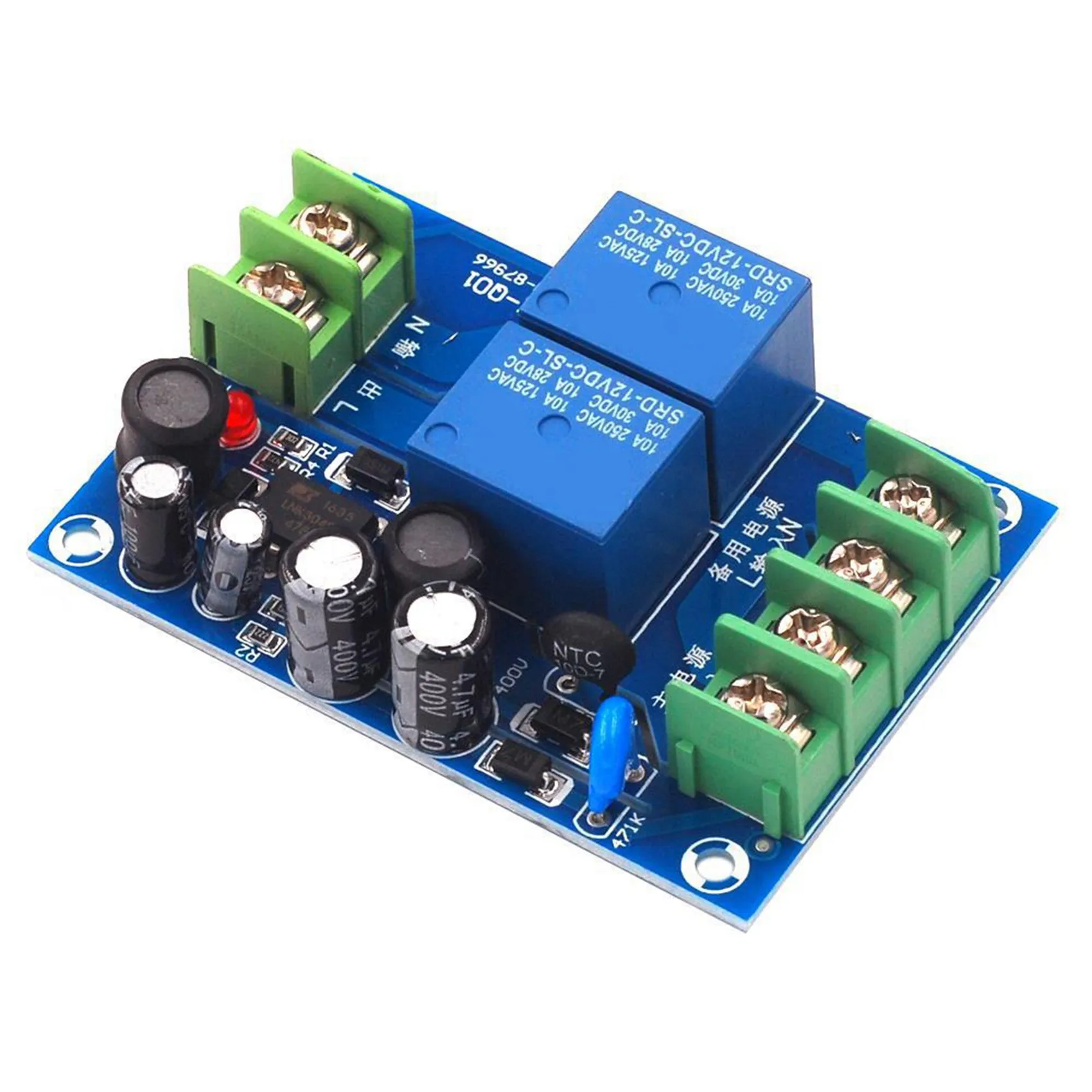 220V 2 Way Power Automatic Switcher 10A Dual Power Supply 2 in 1 Out Power Failure Transfer Switch Board Module