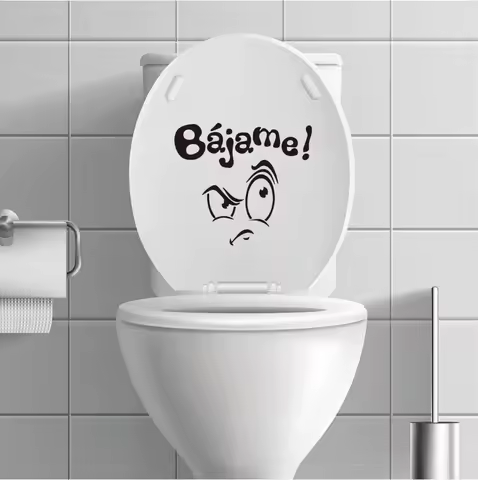 1 piece, funny and cute toilet sticker, cartoon character toilet seat sticker, perfect for bathroom toilet use