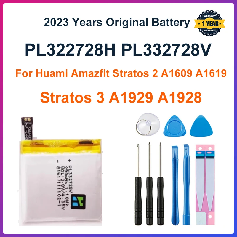 Original New PL322728H PL332728V Battery For Huami Amazfit Stratos 2 A1609 A1619 / Stratos 3 A1929 A1928 Smart Watch Battery