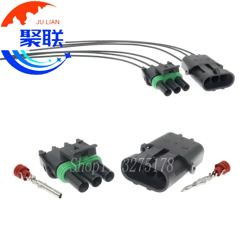 1 Set 3 Pin 12015793 12010717 Car Sensor Wire Socket Waterproof Male Female Docking Cable Connector for Automotive TPS