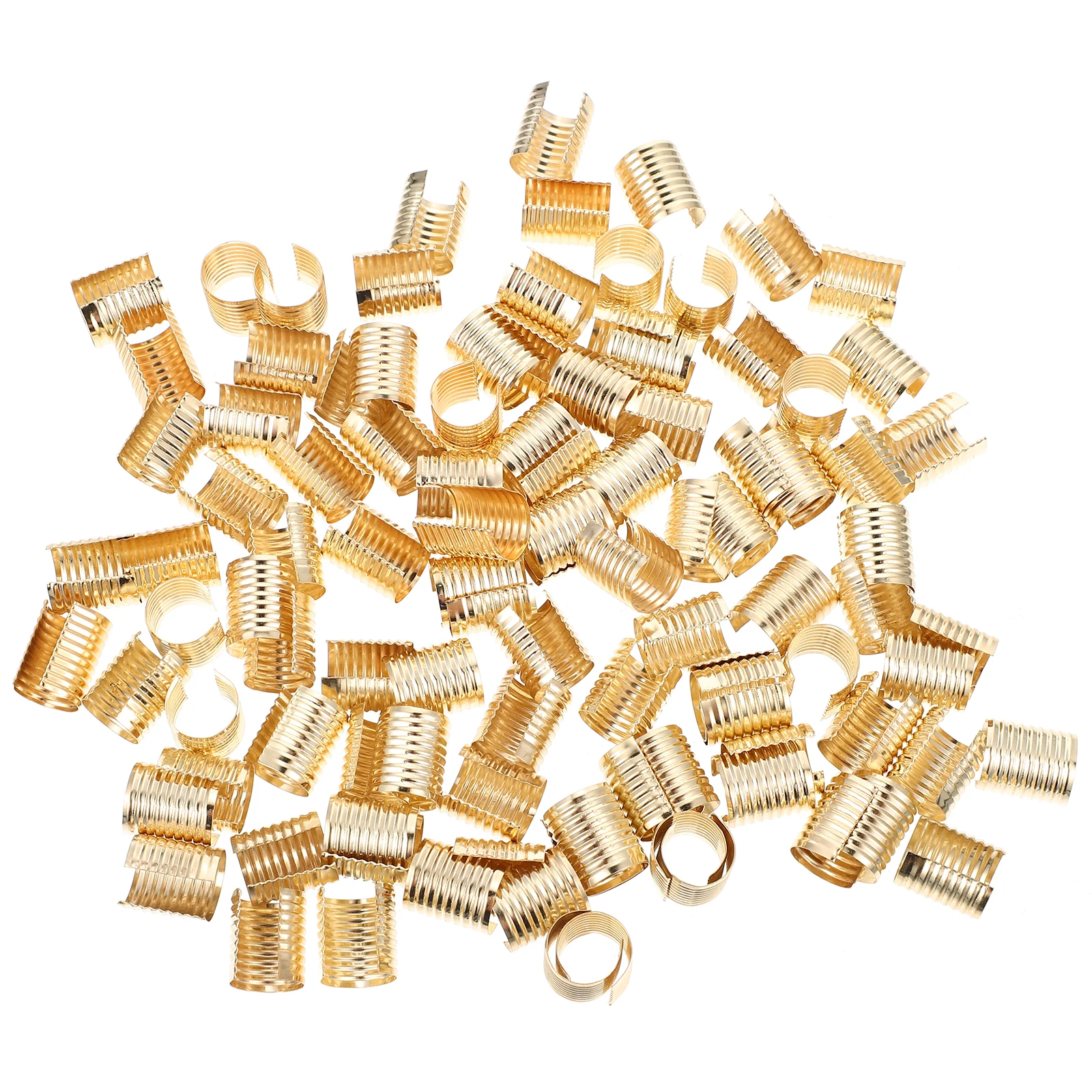 

100 Pcs Tassel Tail Clamp Cylindrical Fastener Rope Opening Crimps for to Weave Jewelry Cords Connectors Iron