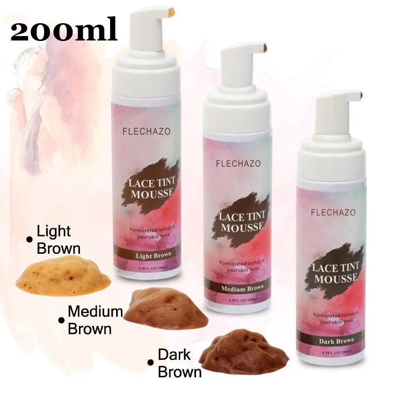Lace Tint Mousse For Wigs Frontal Lace Tinting Mousse Foam Light Medium Dark Brown Quick Dry Wig Tint Mousse For Hairpieces