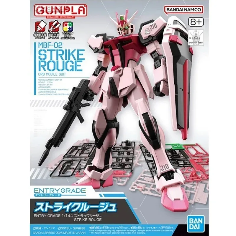 Bandai ENTRY GRADE 1/144 STRIKE ROUGE Gundam Figurka Akcji Anime Robot Kolekcjonerski Model do Składania Zabawki Ozdoba Prezent na Urodziny