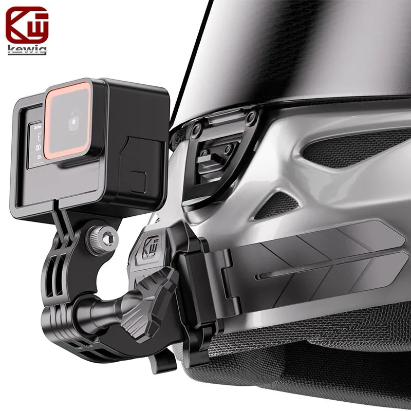 

Kewig Universial Motorcycle Helmet Chin Mount for Insta360 SJCAM SJ4000 AKASO GoPro Hero 13 12 11 10 9 8 DJI Osmo Action Camera