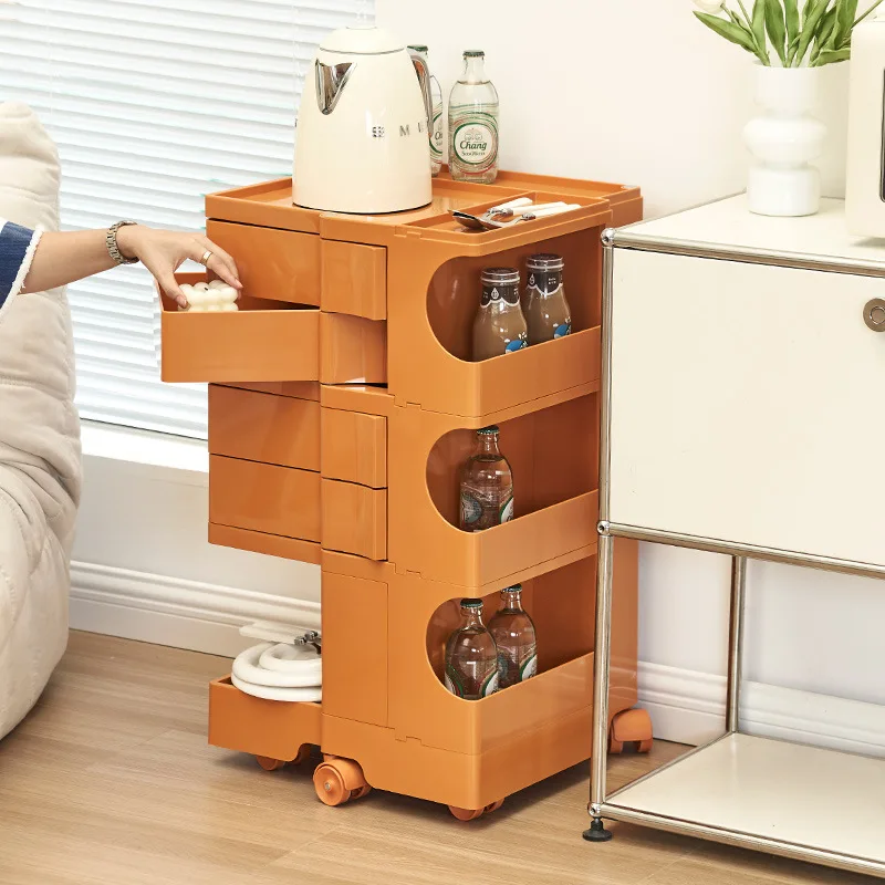 Nordic Coffee Tables Mobile Living Room Sofa Side Table Cabinet Snack Storage Rack Multi-storey Bedroom Bedside Tables Furniture