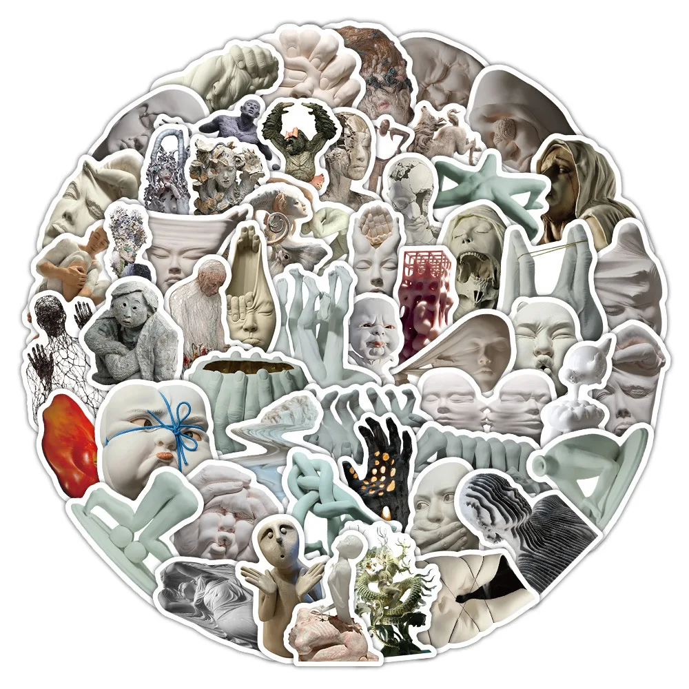 70PCS Abstract Sculpture Stickers Personality Art Graffiti Decoration Notebook Suitcase Refrigerator Phone  Decals Skateboard