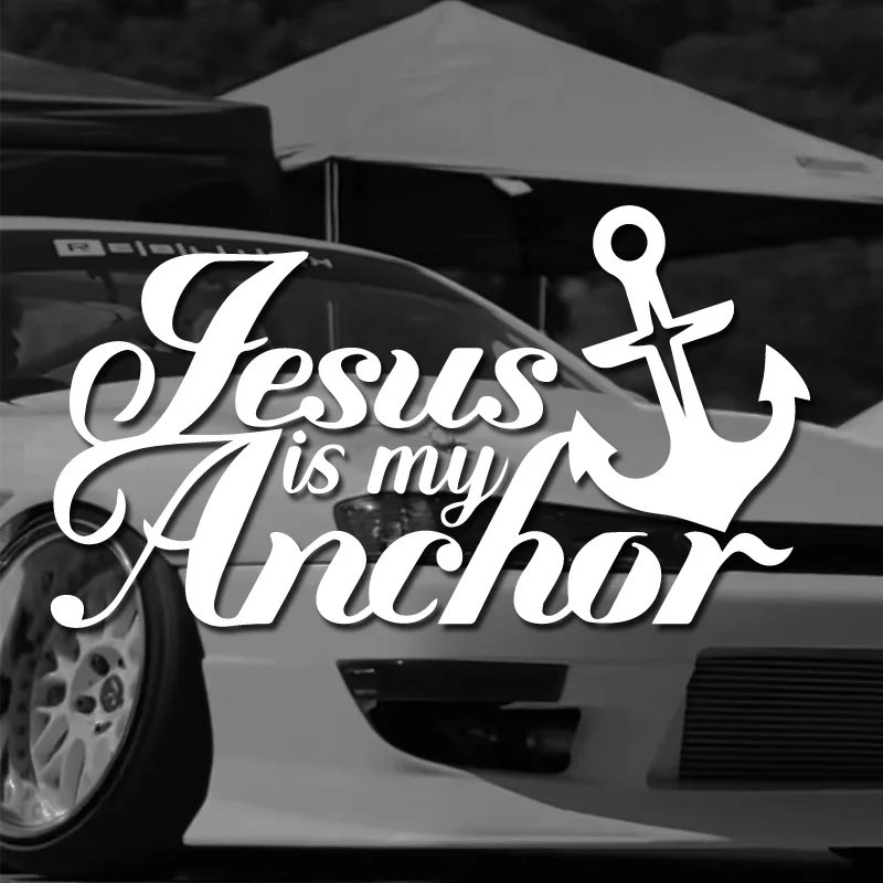 “Jesus is my Anchor” Stickers，Christian God Car Body Bumper Vinyl Decal Car Accessories，for Car Truck Motorcycle ,Self-adhesive