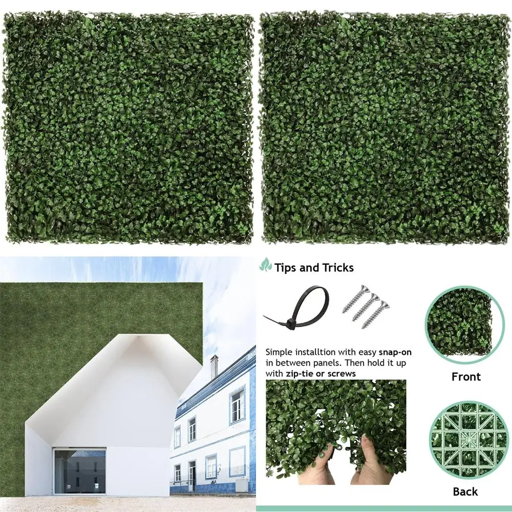 

Искусственные панели из самшита 20x20 см - Зеленый фон для декора уличных и внутренних зон, создания крепости и уединения