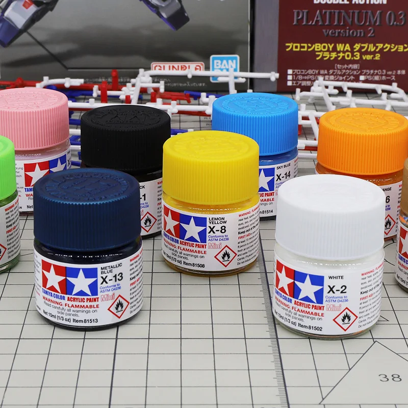 TAMIYA Acrylic Pigment Water-Based Paint Gloss Military Model Gumdam Coloring Pen Coating Spray Handmade Series X1-X2