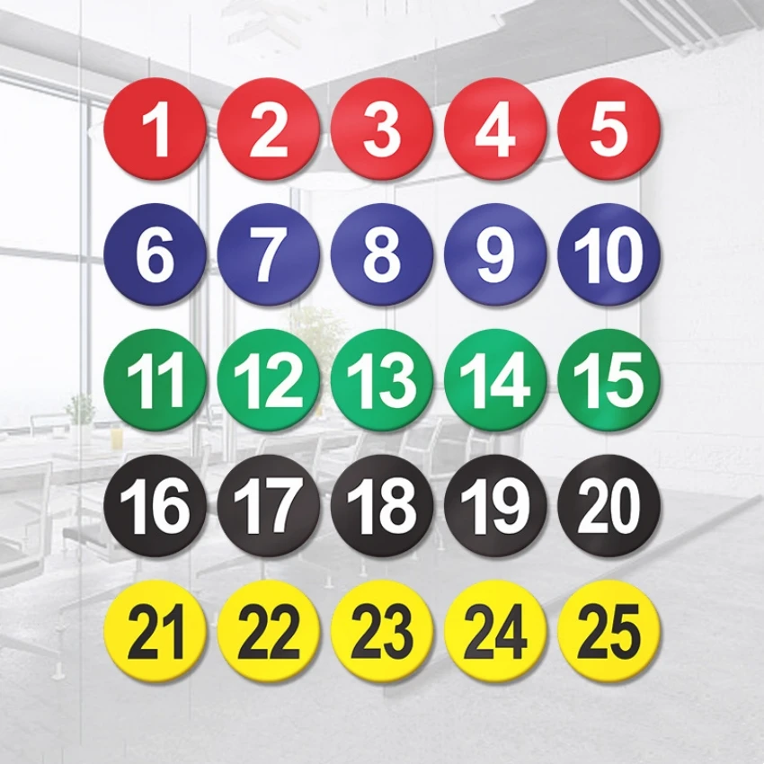 Plastic Acryl Nummer Ronde Ronde Plaat Numeriek Met Plakband Aanpassen