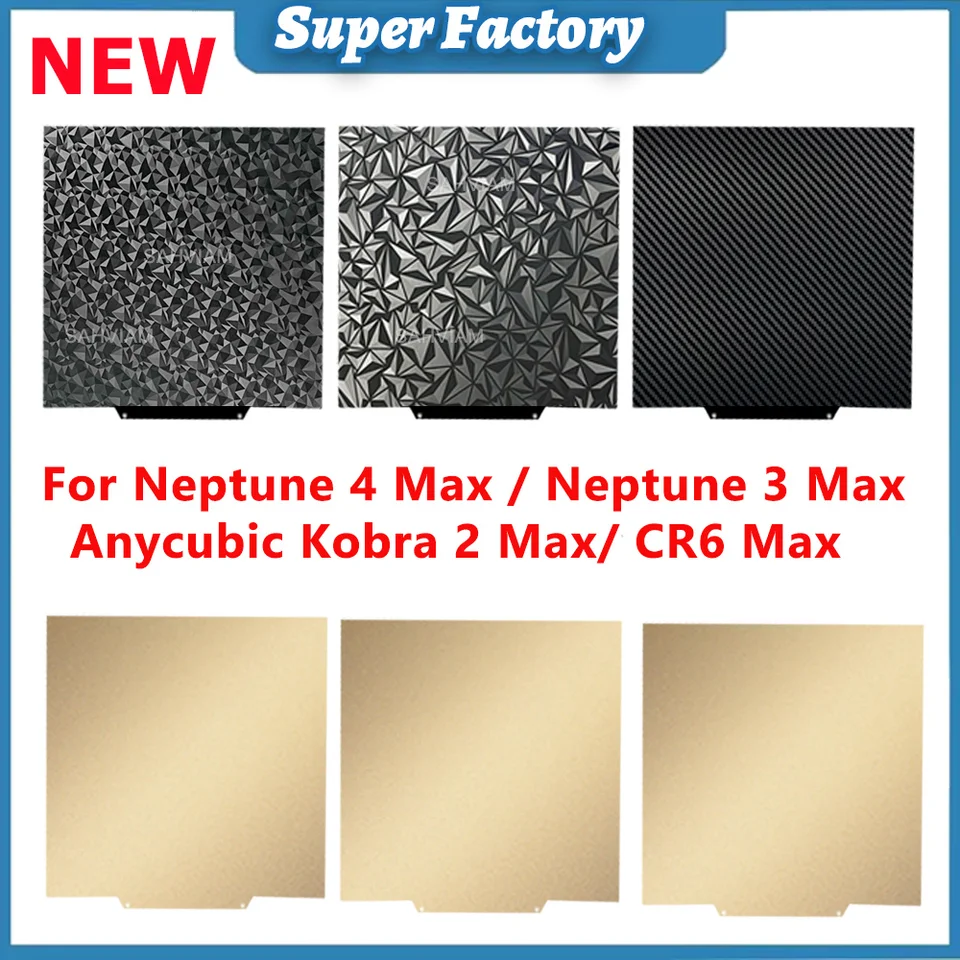 PEI-Bauplatte 430x430 Mm – Magnetisch, Flexibel, Pulverbeschichtet – Für Kobra 2 Max / Neptune 3/4 Max
