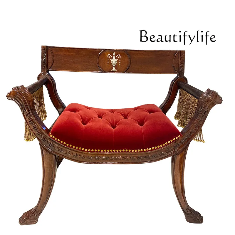 

European design makeup classical shoe changing stool advanced sense solid wood bedside stool sofa chair stool