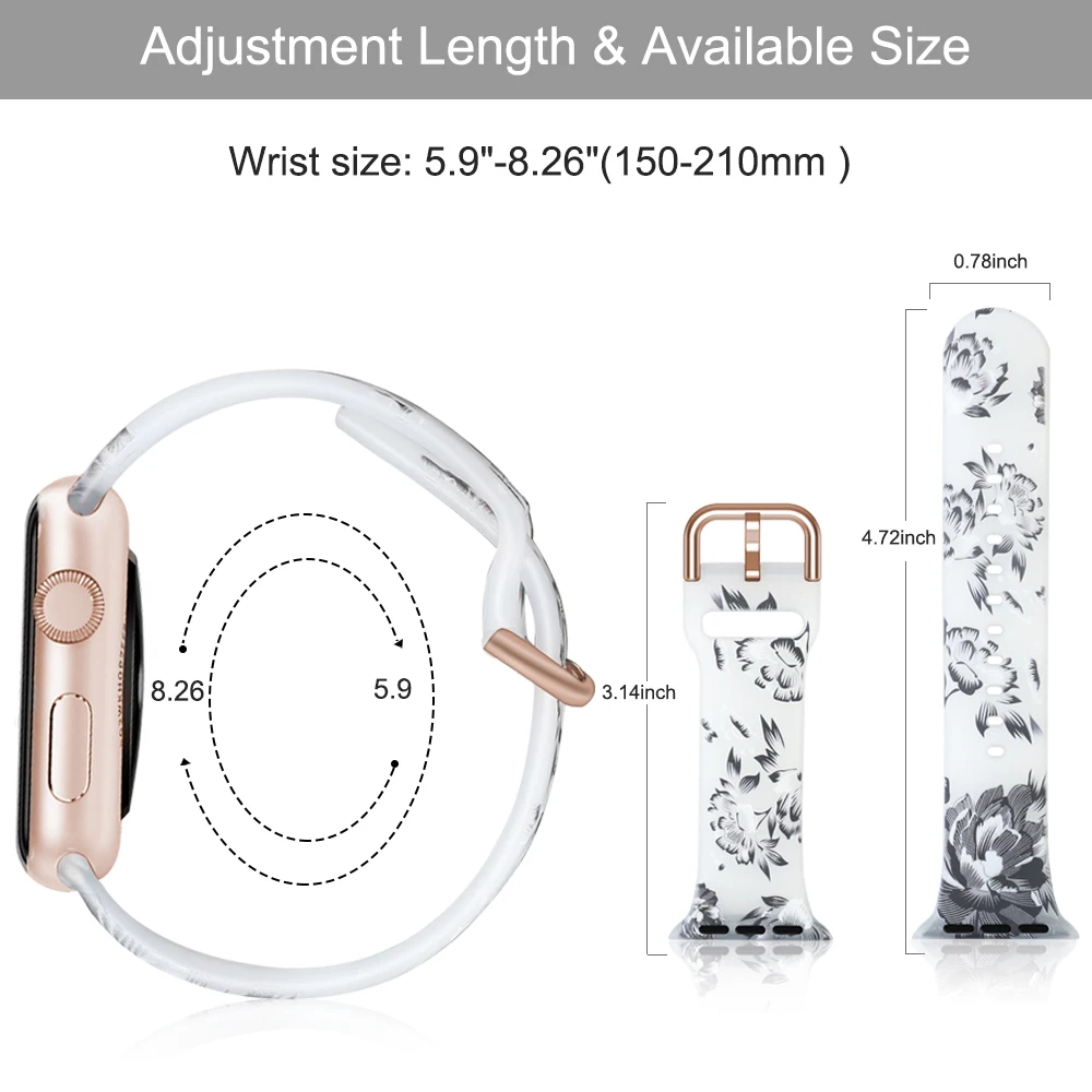 أحزمة شفافة لطيفة لأحزمة ساعات Apple 38 مم 40 مم 41 مم 42 مم 44 مم 45 مم ، حزام بديل رياضي من السيليكون الناعم لسلسلة iWatch Series 7/6/5/4/3/2 / SE