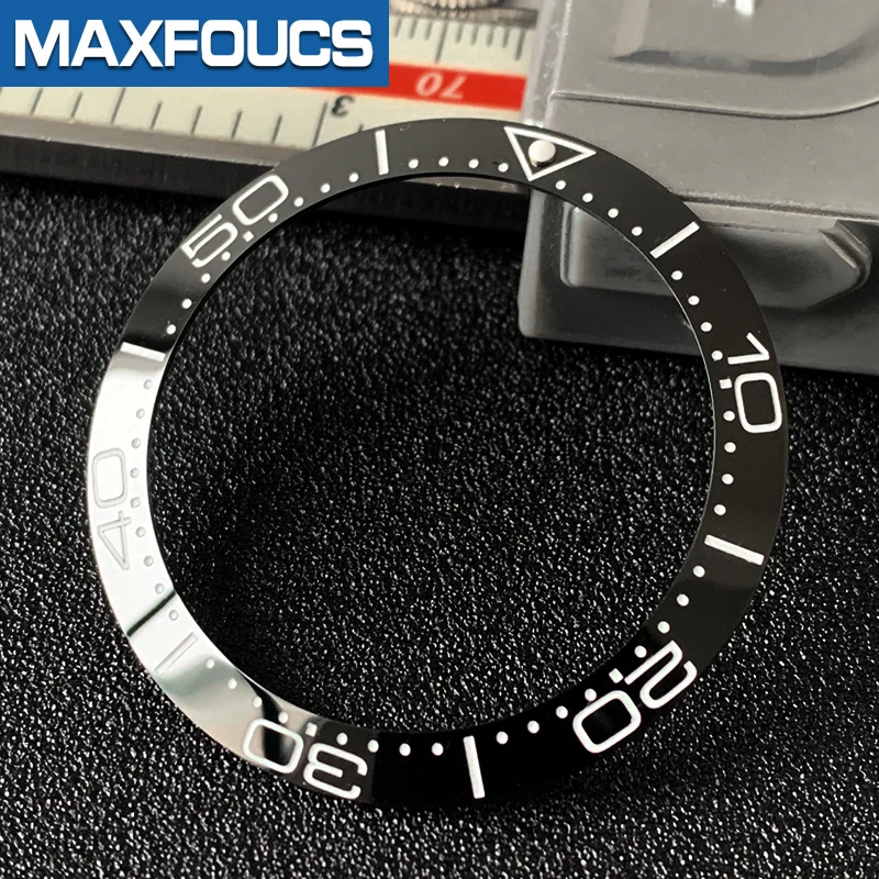 Leuchtender Zeiger bei 12 Uhr, schräger Keramik-Lünetteneinsatz, MOD SKX007 Divers, passend für 31,5 x 30,5 mm, kristallschwarzes Uhrenzubehör – Detail 9