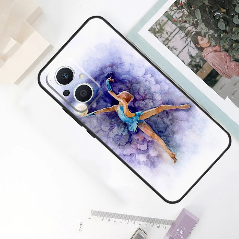 Gymnastics Oil Painting Case For OPPO Reno 11F 10 Pro 4 5 6 7 8 Lite 4Z 5Z 8T OPPO Find X5 X6 Pro X2 X3 Neo Cover