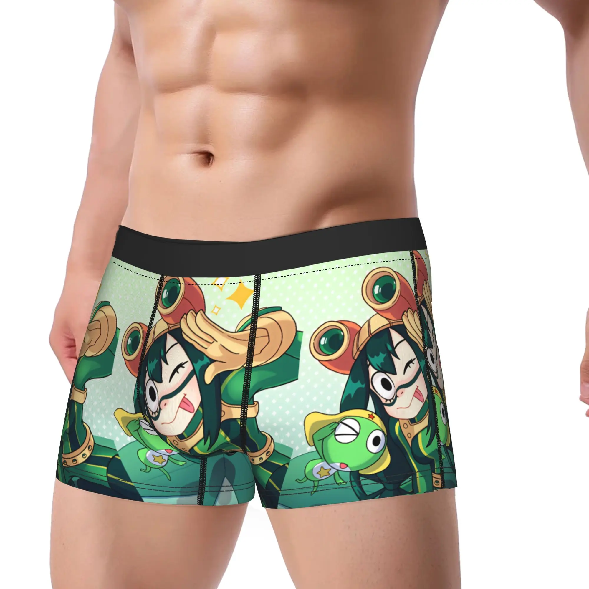 Keroros Giroro Boxer Shorts  3D Pouch Underwear High Quality Custom Boxer Brief Breathable Men Underpants Plus Size